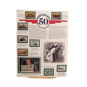End of World War II 50th Anniversary Stamp Display Postal Commemorative Society
